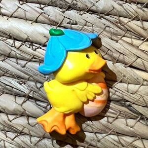Hallmark Easter Chic Chick in a hat with an Egg Brooch or Lapel Pin